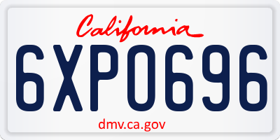 CA license plate 6XPO696
