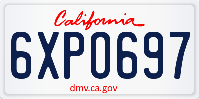 CA license plate 6XPO697
