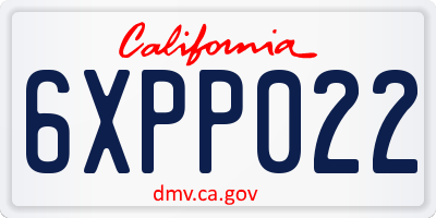 CA license plate 6XPP022