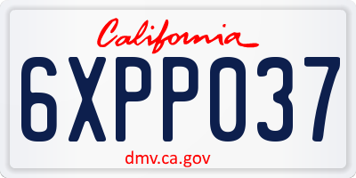 CA license plate 6XPP037