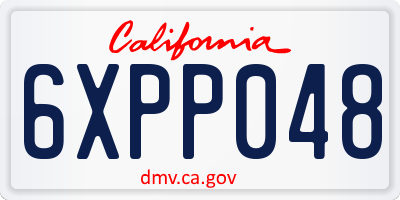 CA license plate 6XPP048