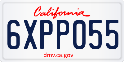 CA license plate 6XPP055