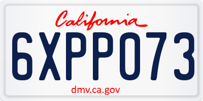 CA license plate 6XPP073