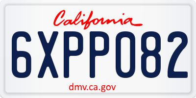 CA license plate 6XPP082