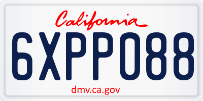 CA license plate 6XPP088
