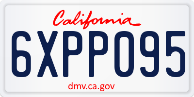CA license plate 6XPP095