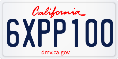 CA license plate 6XPP100