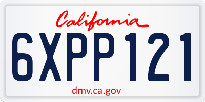 CA license plate 6XPP121