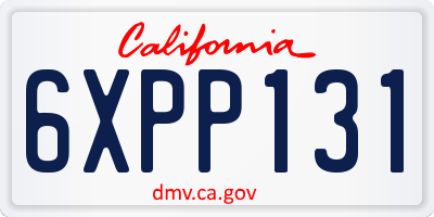 CA license plate 6XPP131