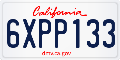 CA license plate 6XPP133