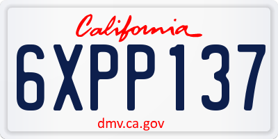CA license plate 6XPP137