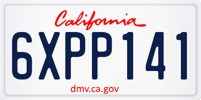 CA license plate 6XPP141