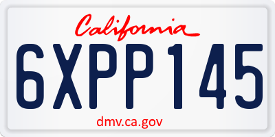 CA license plate 6XPP145
