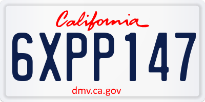 CA license plate 6XPP147