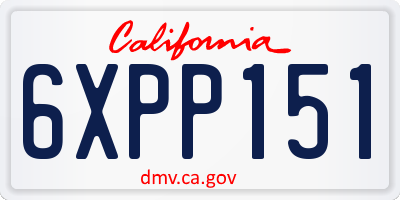 CA license plate 6XPP151