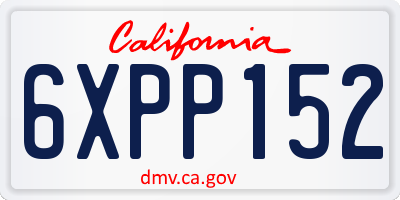 CA license plate 6XPP152