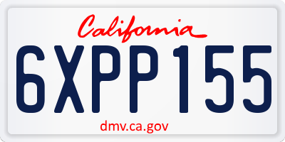 CA license plate 6XPP155