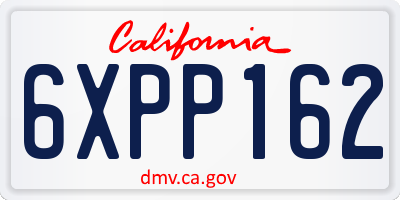 CA license plate 6XPP162