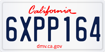 CA license plate 6XPP164
