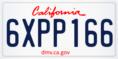 CA license plate 6XPP166