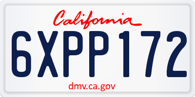 CA license plate 6XPP172
