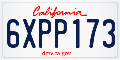 CA license plate 6XPP173