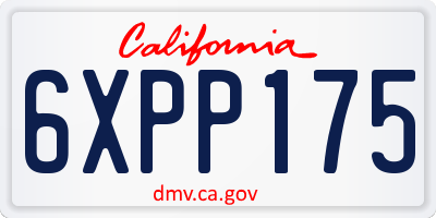 CA license plate 6XPP175