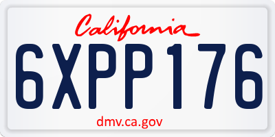 CA license plate 6XPP176
