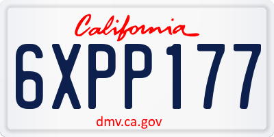 CA license plate 6XPP177