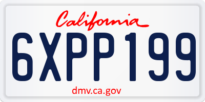 CA license plate 6XPP199