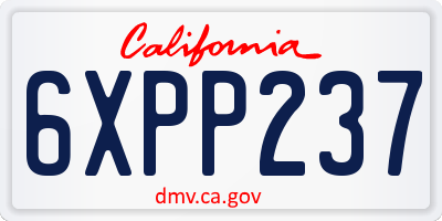 CA license plate 6XPP237