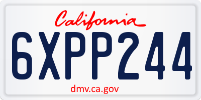 CA license plate 6XPP244