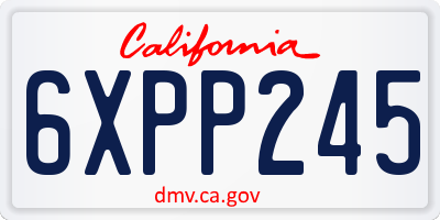 CA license plate 6XPP245