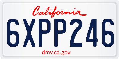 CA license plate 6XPP246
