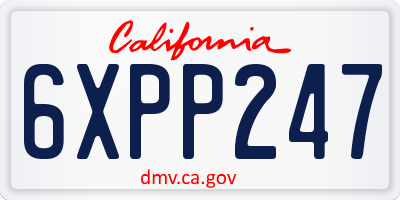 CA license plate 6XPP247