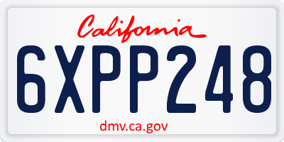 CA license plate 6XPP248