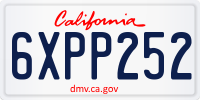 CA license plate 6XPP252