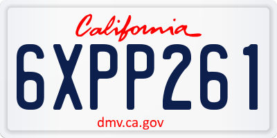 CA license plate 6XPP261