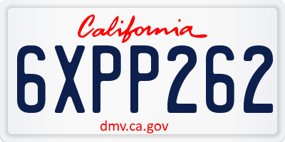 CA license plate 6XPP262