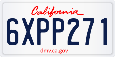 CA license plate 6XPP271