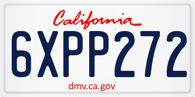 CA license plate 6XPP272