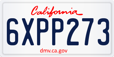 CA license plate 6XPP273