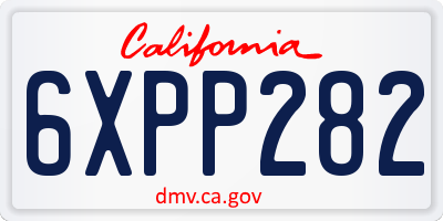 CA license plate 6XPP282