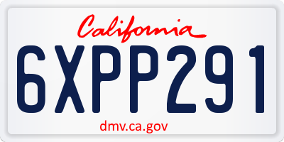 CA license plate 6XPP291
