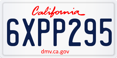 CA license plate 6XPP295