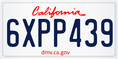 CA license plate 6XPP439