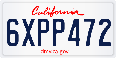 CA license plate 6XPP472