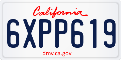 CA license plate 6XPP619
