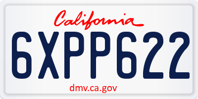 CA license plate 6XPP622