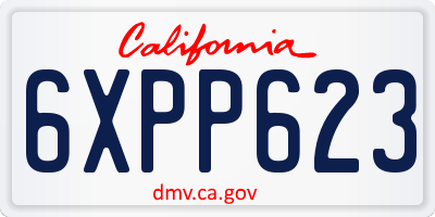 CA license plate 6XPP623